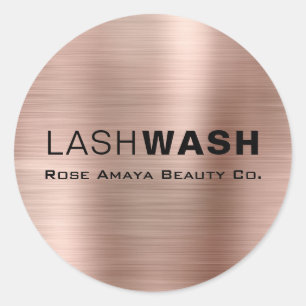 Rose Gold Chic Moderne Typografie Wimpernreiniger Runder Aufkleber
