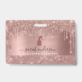 Rose Gold Chic Reinigungsservice Ausweis