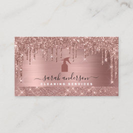 Rose Gold Chic Reinigungsservice Visitenkarte