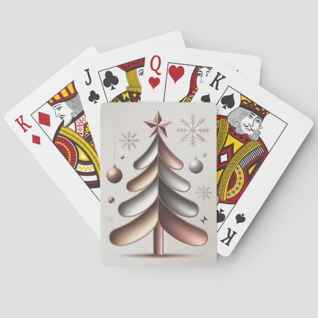 Rose Gold Christmas Tree Card Deck  Spielkarten (Rückseite)