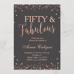 Rose Gold Cinquante et fabuleuse invitation d'anni