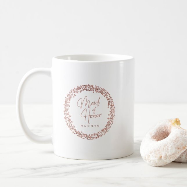 Rose Gold Circle Frame Wedding Trauzeugin Kaffeetasse (Mit Donut)
