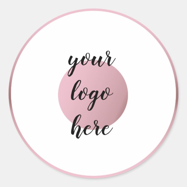 Rose Gold Circle Rings Border Glitzer Benutzerdefi Runder Aufkleber (Vorderseite)