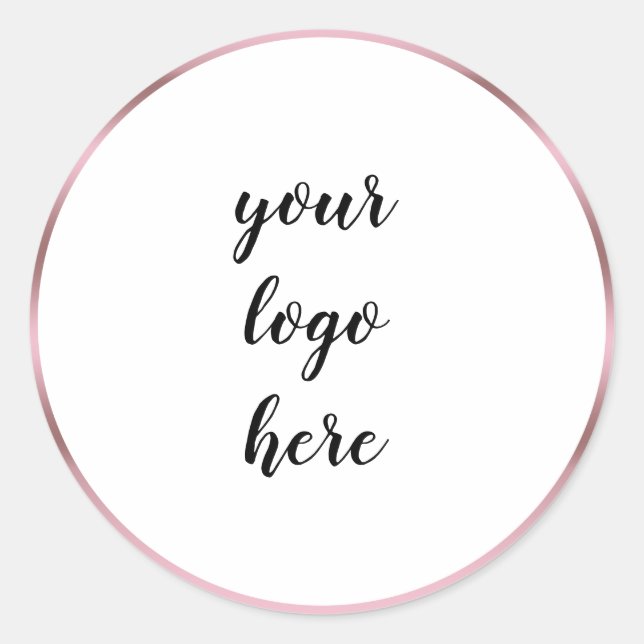 Rose Gold Circle Rings Border Glitzer Benutzerdefi Runder Aufkleber (Vorderseite)