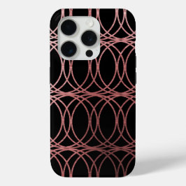 Rose Gold Circle Trellis5 auf Schwarz Case-Mate iPhone Hülle