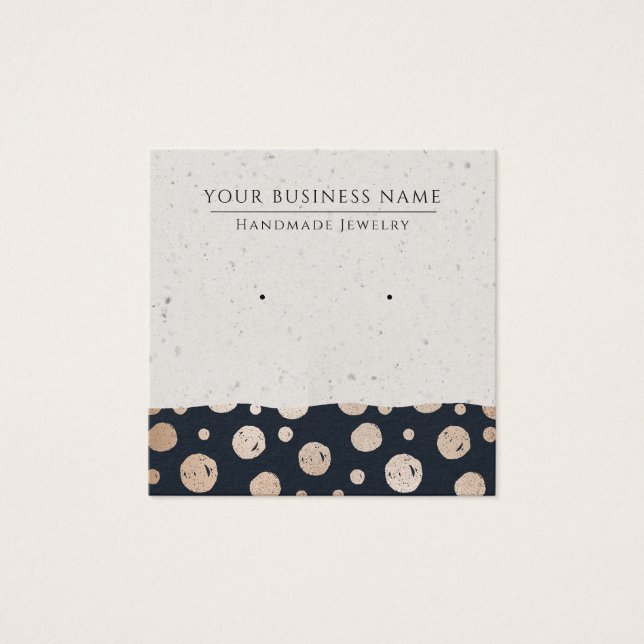 Rose Gold Circles Moderne Earring Display Cards (Vorderseite)