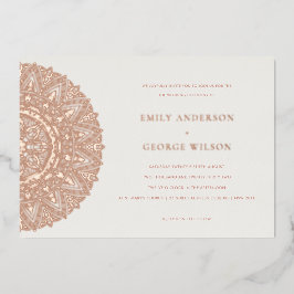 Rose Gold Classic Verziert Mandala Wedding Einladu Folieneinladung