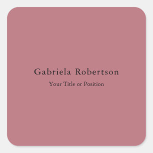 Rose Gold Color Beruflich Trendy Moderne Schlicht Quadratischer Aufkleber