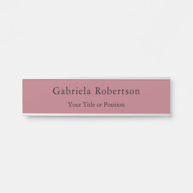 Rose Gold Color Beruflich Trendy Moderne Schlicht Türschild (Vorderseite )