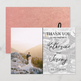 Rose Gold Colorado Carte de remerciements de passe