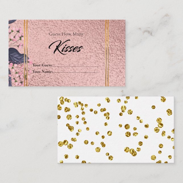 Rose Gold Combien de baisers Carte de boîtier nupt (Devant / Derrière)