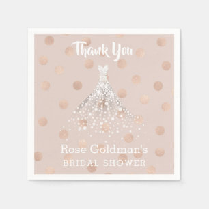 Rose Gold Confetti Brautparty Hochzeitskleid Serviette