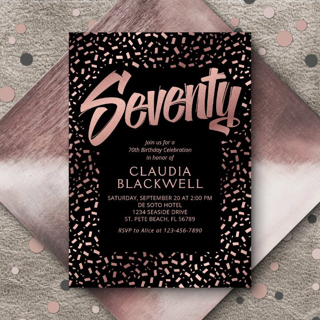 Rose Gold Confetti Einladung (Von Creator hochgeladen)