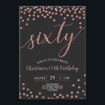 Rose Gold Confetti Elegant 60. Geburtstag Frauen Einladung<br><div class="desc">Rose Gold Confetti Elegant 60. Geburtstag Frauen</div>