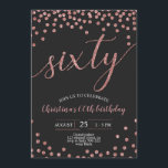 Rose Gold Confetti Elegant 60. Geburtstag Frauen Einladung<br><div class="desc">Rose Gold Confetti Elegant 60. Geburtstag Frauen</div>