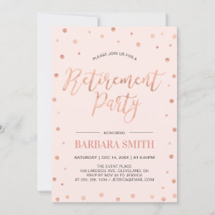 Rose Gold Confetti   Modernes Party für die Alters Einladung