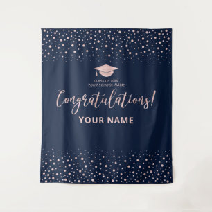 Rose Gold Confetti Tapisserie de Félicitations p