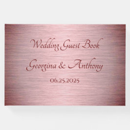 Rose Gold Copper Bourgogne Mariage Livre d'invité