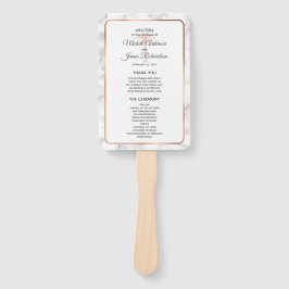 Rose Gold Copper Palm Tree Marmor Hochzeitsprogram Fächer