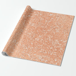 Rose Gold Coral Crystal Glitzer Peach Bridal 16. Geschenkpapier