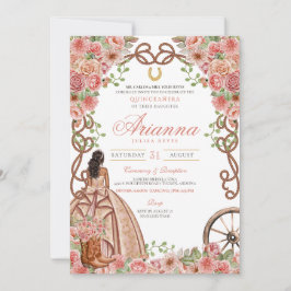 Rose Gold Country Western Charra Quinceañera Einladung
