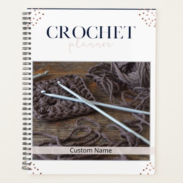 Rose Gold Crochet Planer (Vorderseite)