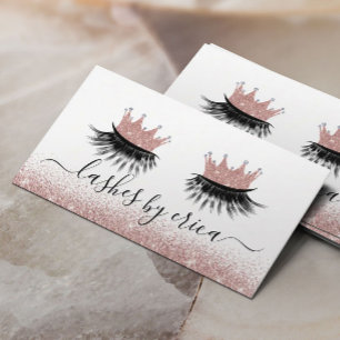 Rose Gold Crown Eyelash Diva Lashes Visitenkarte