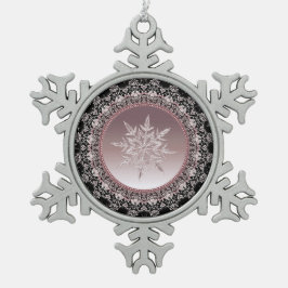 Rose Gold Crystal Snowflake Zierbäume Schneeflocken Zinn-Ornament