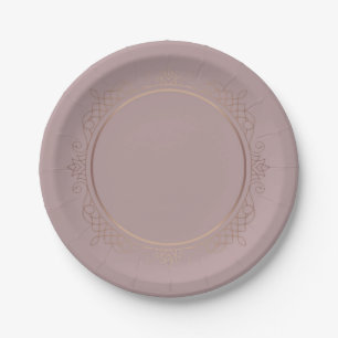 Rose Gold Custom Blank Template Trendy Elegant Pappteller