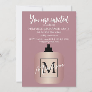 Rose Gold Custom-Duftstoff-Tauschparty Einladung