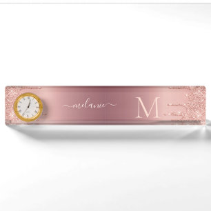 Rose Gold Custom Letter Name Desk Name Plate Gesch Namensplakette