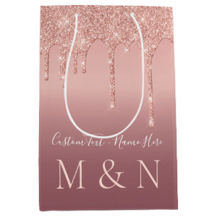 Rose Gold Custom Letter Your Name Wedding Geschenk Mittlere Geschenktüte