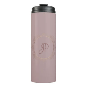 Rose Gold Custom Monogram Elegant Template Thermosbecher