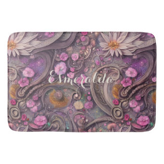 Rose Gold Daisy und Stiefmütterchen Elegantes Flor Badematte