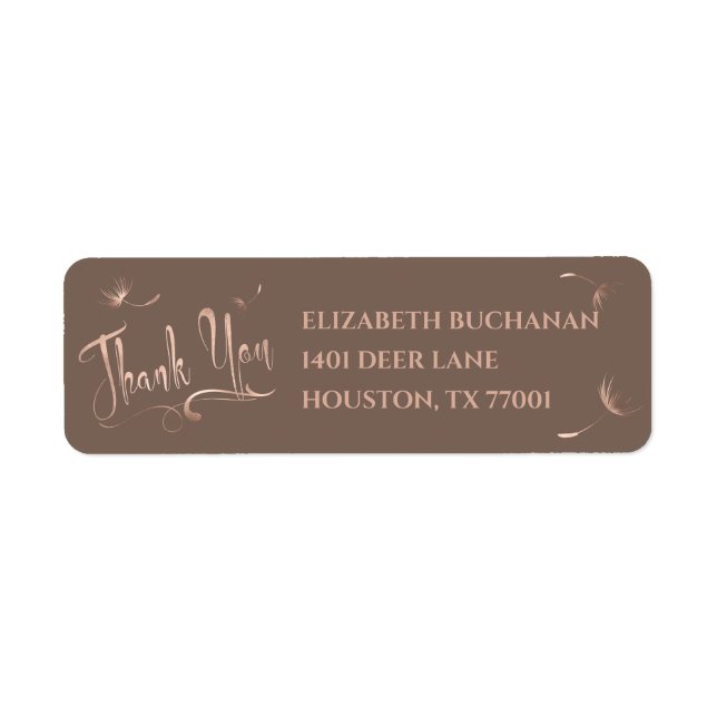 Rose Gold Dandelion Einfache und elegante Hochzeit (Vorne)