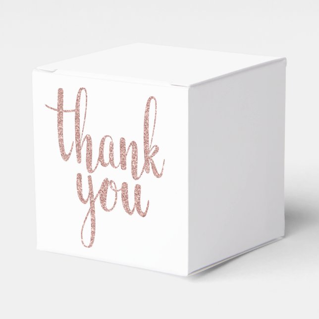 Rose Gold Danke für die Kisten, Glitzer Geschenkschachtel (Vorderseite)