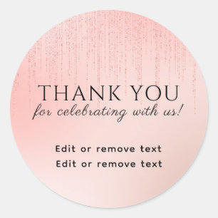 Rose Gold Danke Willkommen Herzlichen Glückwunsch Runder Aufkleber