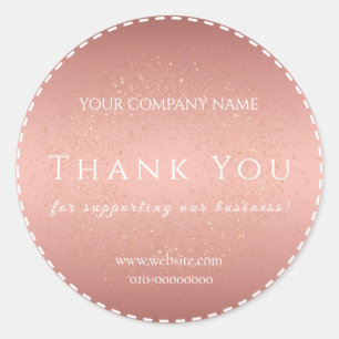Rose Gold Danke Willkommen Herzlichen Glückwunsch Runder Aufkleber