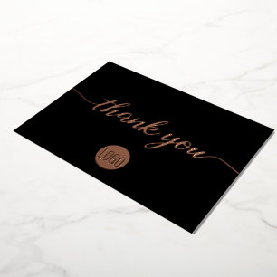 Rose Gold Dankeschön-Schriftart mit individuellem Folieneinladung