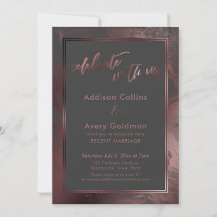 Rose Gold & Dark Gray Marble Celebrate mit uns Einladung