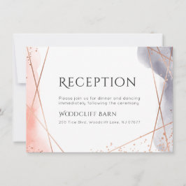 Rose Gold Dawn Watercolor Geometrischer Empfang Einladung