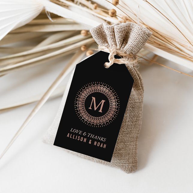 Rose Gold Deko Monogram Gastgeschenk Hochzeit Geschenkanhänger (Von Creator hochgeladen)