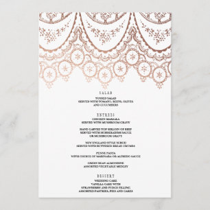 Rose Gold Delicate Dentelle Mariage Menu