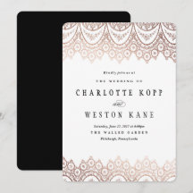 Rose Gold Delikate Hochzeit Einladung