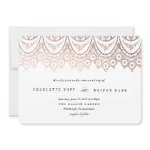 Rose Gold Delikate Lace Hochzeit Einladung