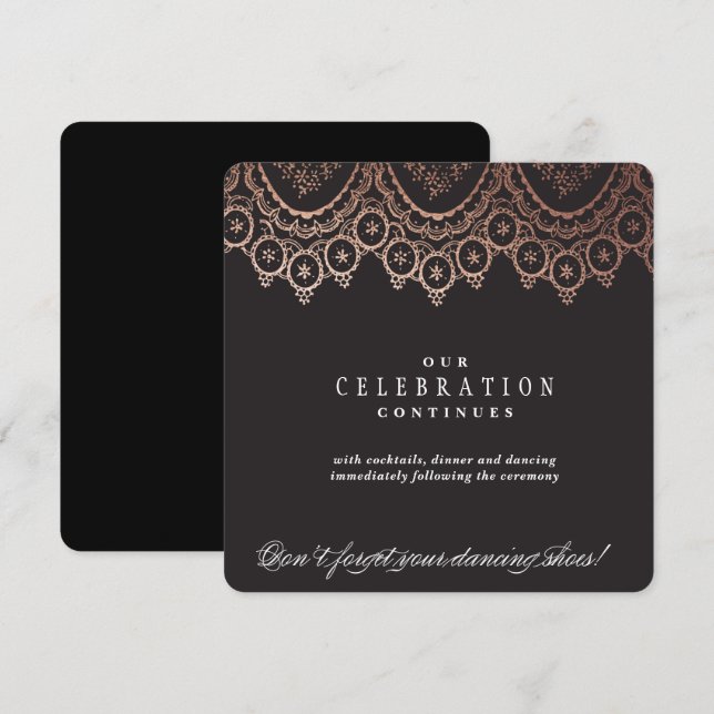 Rose Gold Delikate Wedding Card Einladung (Vorne/Hinten)