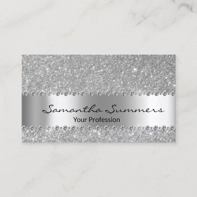 Rose Gold Diamantmetall Elegant FauxGlitter Visitenkarte (Vorderseite)