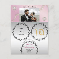 Rose Gold Diamond 10 Jahre Jubiläum Save the Date