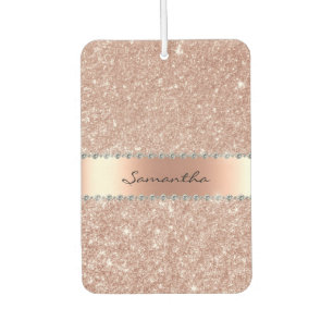 Rose Gold Diamond Glitzer Blenden Monogramm Autolufterfrischer