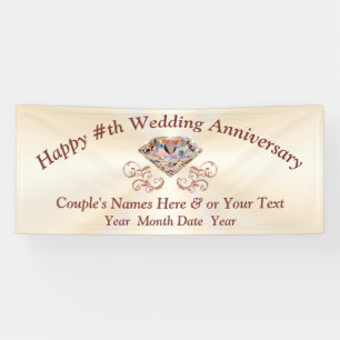 Rose Gold Diamond Jubiläumsbanner, Personalisiert Banner